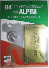 *TRIU* MEDAGLIA ALPINI 84a ADUNATA TORINO 2011 cartone con placca ediz. Bolaffi