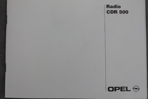 Opel radio cdr 500 - opel, manuale