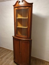 Mobile/vetrina angoliera a due corpi in legno - altezza: 2 m - lato: 47 cm