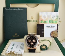 ROLEX Everose oro Daytona cinturino pelle quadrante nero e rosa 116515 SANT BLANC