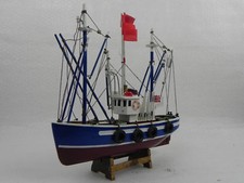 PESCHERECCIO Veliero Modellino Barca Nave in Legno VINTAGE Boat FATTA A MANO 