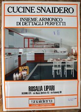 MANIFESTO PUBBLICITARIO ORIGINALE CUCINE SNAIDERO ANNI 80