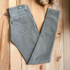 LEVIS 535 legging donna jeans elasticizzato grigio chiaro denim stretch TG.3M