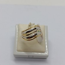 ANELLO DONNA FASCIA SENZA PIETRE IN ORO GIALLO E BIANCO 18KT 3,7 GR. (7512) N16