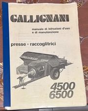 Manuale d'uso e manutenzione Pressa Gallignani 4500 6500