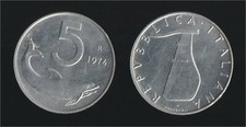 5 LIRE 1974 DELFINO E TIMONE -