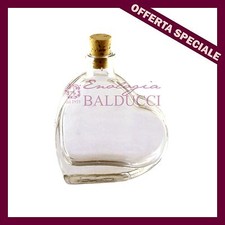 N°100 Bottiglie mignon vetro CUORE 50mL co tappo sughero conico bomboniera ecc..