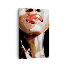 Quadro su Tela 80x120cm Olio Bocca Donna Stampe Immagini Quadri Moderni Murale