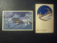 2 MERRY CHRISTMAS POSTCARDS -