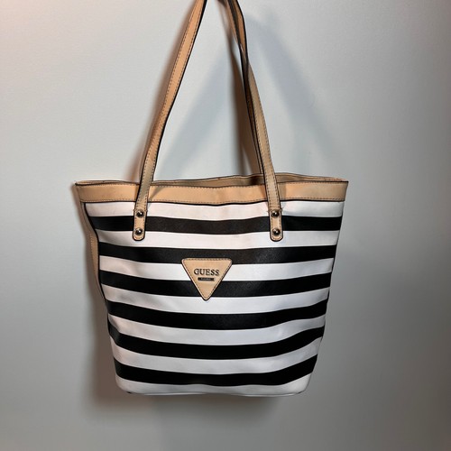 Borsa guess nera bianca - guess,