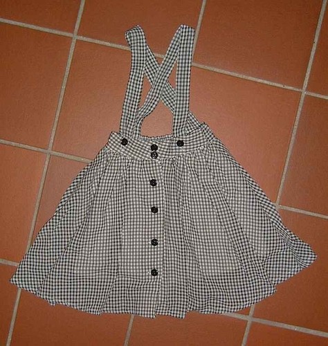 Gonna bimba blu quadretti - gonna,
