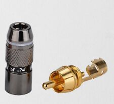 CONNETTORE RCA MASCHIO DA CAVO DA SALDARE NERO NUOVO DJ PLUG PER CONSOLLE