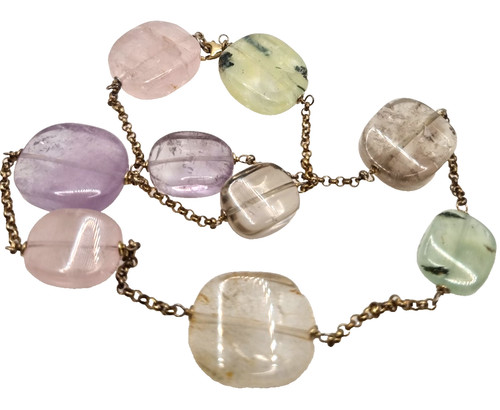 Collana argento pietre quarzo