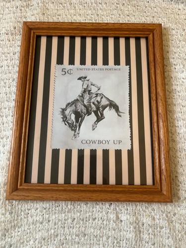 Western cowboy framed stamp - western,