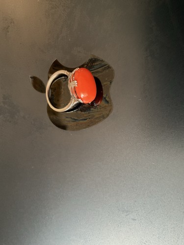 Anello platino corallo - anello,