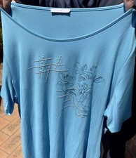 Luisa Viola maglia 60/XXL Turchese ricamata strass Strick bestickt mit Strass