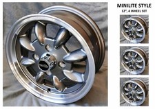 Mini Mk1-3, 850, 1000, 1275GT - Set 4x ruote Maxilite - Minilite 5x12" 4x101,6