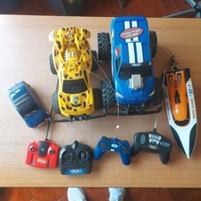 Lotto Macchine Nikko-Fiat 500 Radiocomandata-Barca White Shark-Con 5 Telecoman