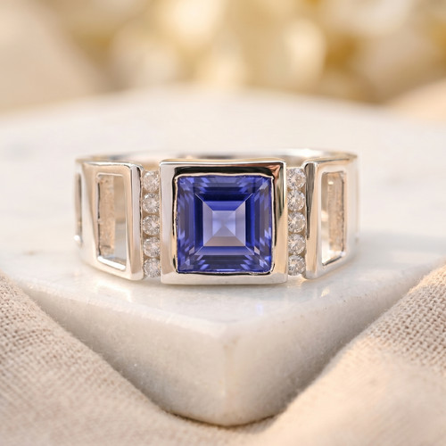 Anello uomo tanzanite - , argento