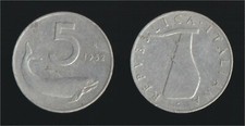 5 LIRE 1952 DELFINO E TIMONE -