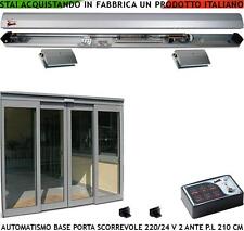 SCRIGNO 2 PORTE VETRO PASSAGGIO 290 CM KIT AUTOMATISMO 220/24 V TRAVERSA 2 PINZE