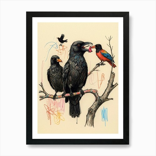 Quadro corvi stampa - quadro,