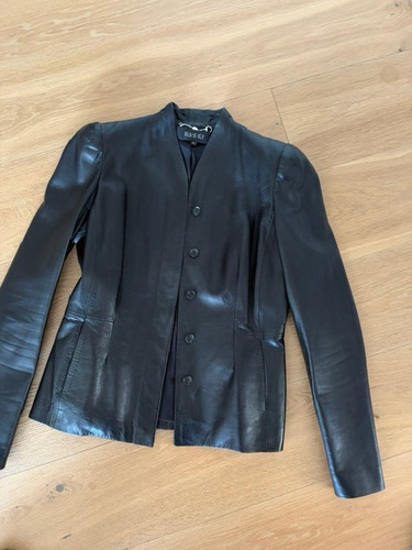 Giacca pelle gucci nera - giacca,