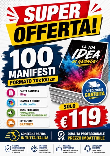 100 manifesti 70x100 - stampa, a