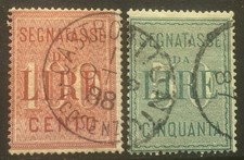 Italia Regno 1884 Segnatasse Lire 50 E Lire 100 Usati