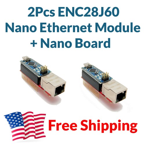 2pcs ethernet shield con nano - shield,