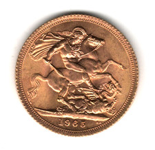 STERLINA D'ORO  regina  ELISABETTA II° - 1965- fiocchetto - FDC - SVENDO