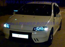 FARI FIAT PUNTO 2 ANGEL EYES NERI A LED CELIS + LAMPADE E  FARETTI FENDINEBBIA 