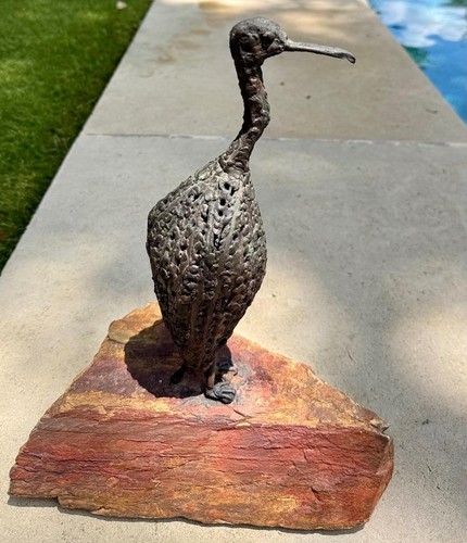 Scultura uccellino bronzo