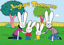 Cialda CONIGLIO SIMONE CARTOONITO Decorazione Torta Ostia o Zucchero 