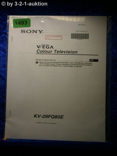 Sony manuale uso 29fq85e - manuale,