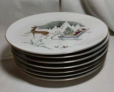 HEINRICH H&C SELB BAVARIA PIATTI NATALIZI BORDO ORO 10", LOTTO DI 7 da collezione