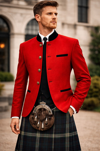 Giacca uomo rossa trachten - uomo,