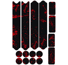 Kit 16 Adesivi Bici Nero Rosso