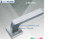 MANIGLIA PORTE INTERNE COLORE  CROMO SAT SICMA SERIE MILANO ROSETTA QUADRATA 