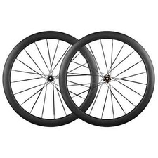 Set ruote bici da strada in carbonio 700C leggere freno a disco blocco centrale profondità 50 mm