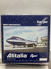 HERPA 1/200 BOEING 747-200 ALITALIA BACI 550475 W/STAND JUMBO