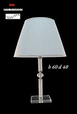 Lampada da Tavolo Elegante grande cristallo opalino  1 luce riporti cromo