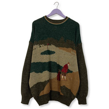Maglione Vintage marrone verde