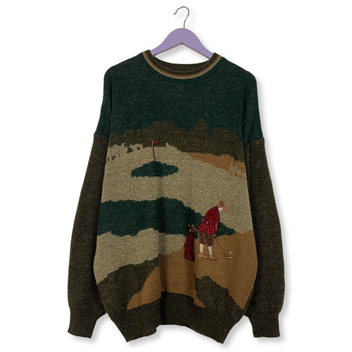Maglione vintage marrone verde - vintage,