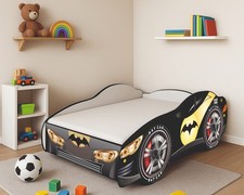 LETTO A FORMA DI MACCHINA 160x80 xm IN LEGNO CON DOGHE INCLUSE MATERASSO OMAGGIO