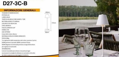 Lume ricaricabile 100lm - 1w,