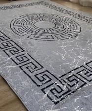 Tappeto effetto marmo argento