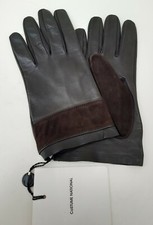 Costume National CNC guanti/guanti pelle/camoscio marrone scuro 8 
