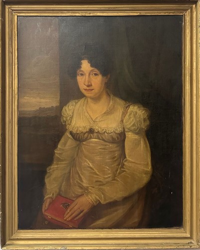 Ritratto olio tela - su, xix