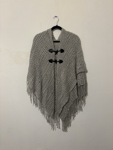Poncho lungo mixit grigio - lungo,